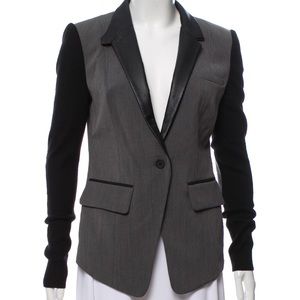 CUT 25 blazer , with leather trim